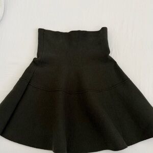 Zara Knit Forest Green A-Line Skirt size S